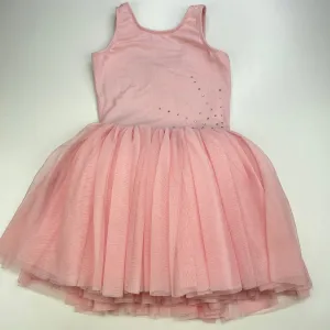 Flo pink ballet tutu leotard dress, small holes front bodice, size 7, Pre-loved