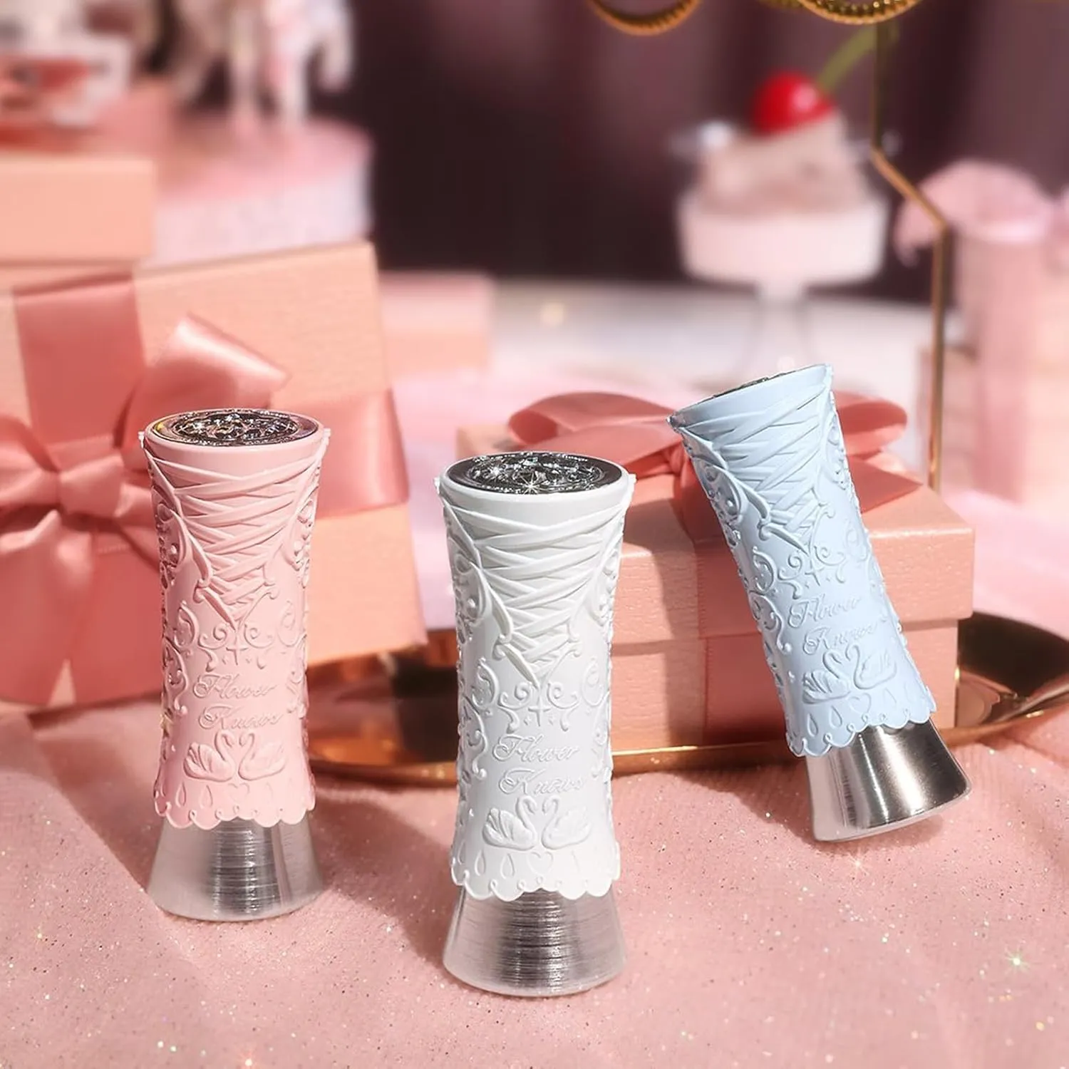 Flower Knows Swan Ballet Shine Lipstick,Hydrating Solid Lip Gloss,Moisturizing Nude peachy Tinted Lip Balm-Long Lasting Lip Gloss in Balm for Girls&Women,Vegan & Cruelty-Free(B03 Sweet Heart)