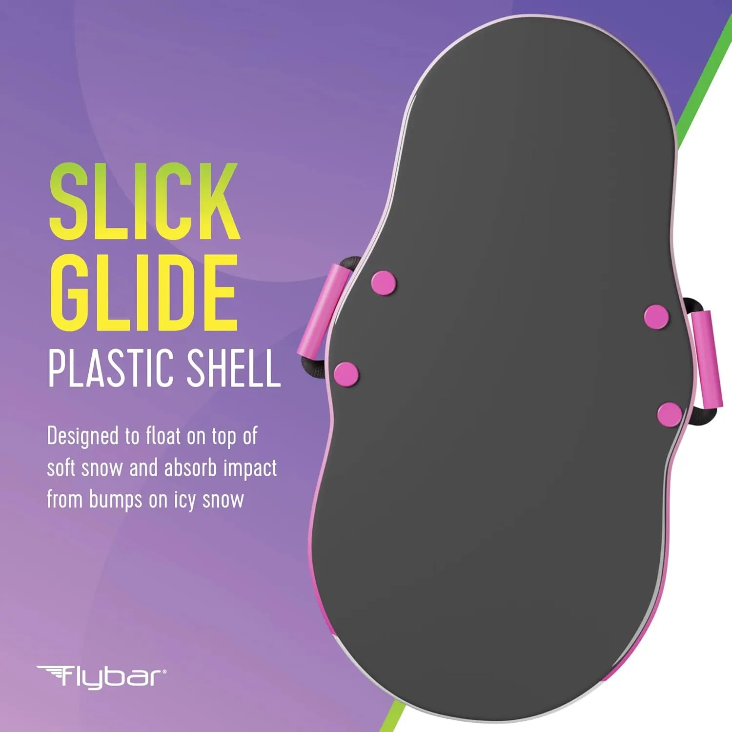 Flybar Snow Sled for Kids and Toddlers- Foam Toboggan, Ages 6 , Easy Grip Handles, Durable with Slick Bottom & PE Core Build, Lightweight Snow Boards, Snowboard Toys for Outdoor, Up to 110 lbs, 36"