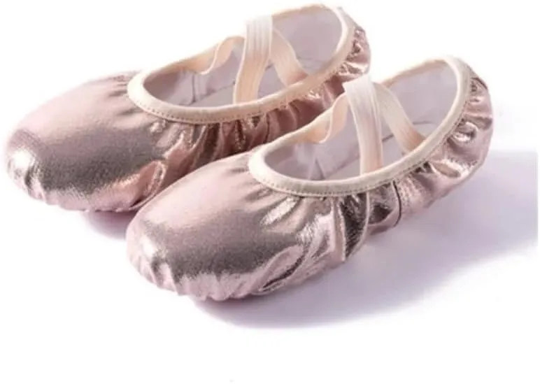 for Girl Ballet Shoes PU Leather Ballet Dance Slippers Split Sole Kids Adult Women Ballerina Yoga Practice Shoes Tutu Dance Shoe(Pink Without Lacing,33)
