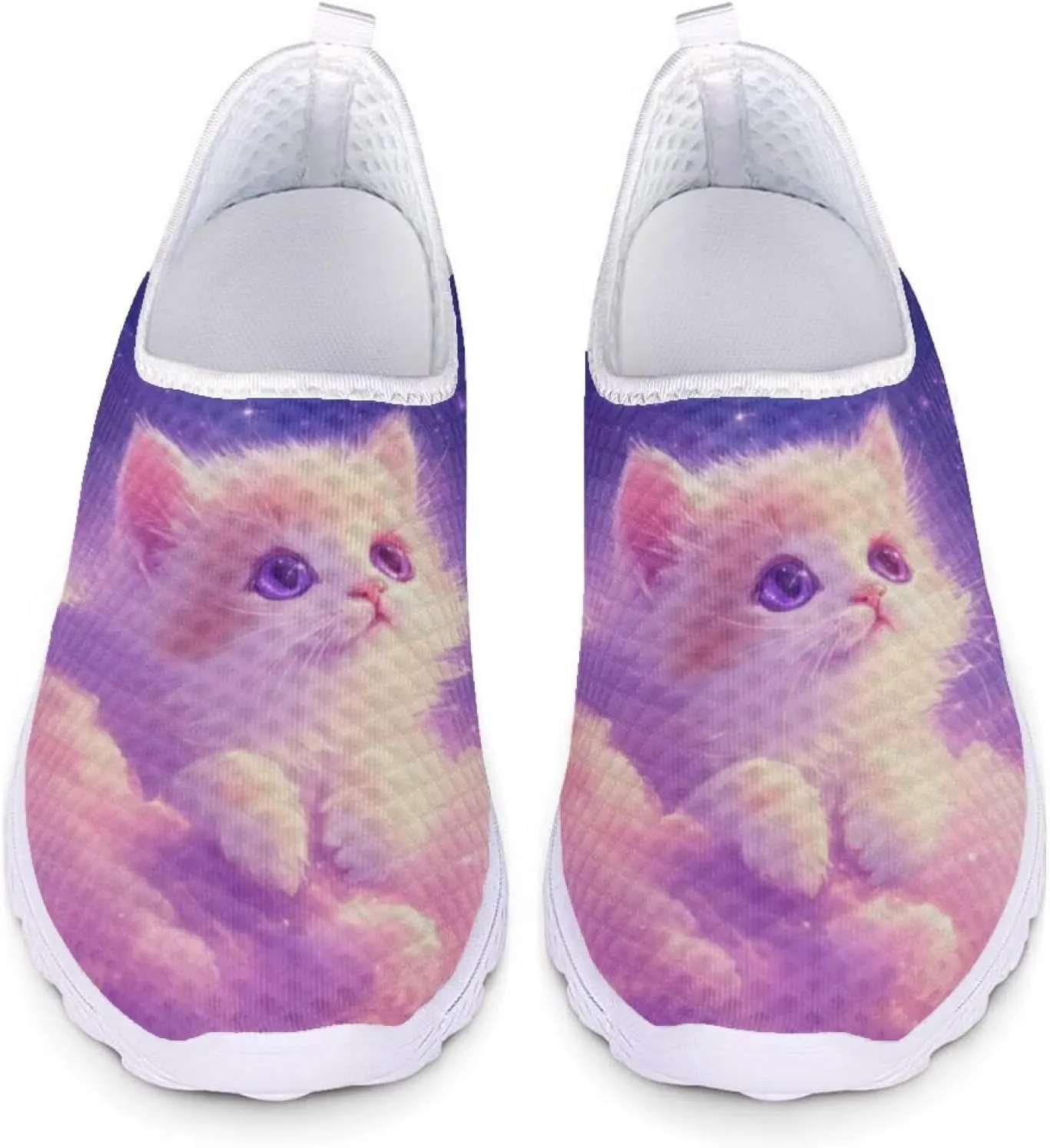 Forchrinse Floral Corgi Print Women’s Men’s Slip on Shoes Soft Mesh Walking Sneakers Sport Causal Travel Shoes Breathable