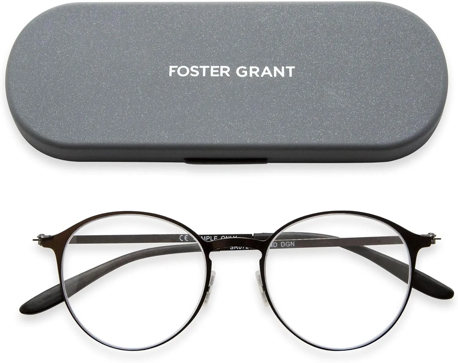 Foster Grant Unisex Adult Hayden Superflat Glasses Reading Glasses, Gunmetal, 50mm US