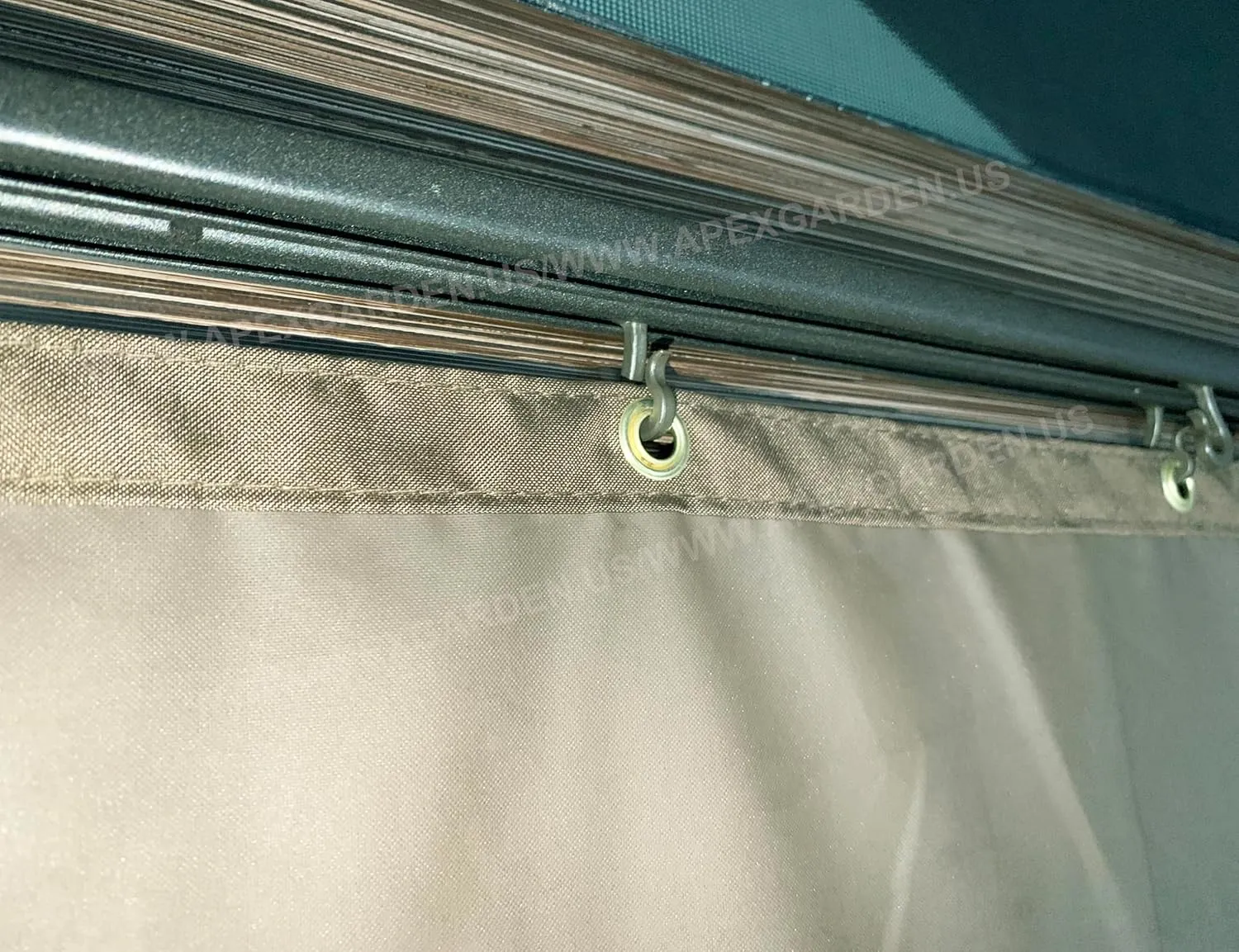 Four-Side Curtain Set for Allen   roth Model #GF-18S112B Wood Looking Hand Paint Metal Square Semi- Gazebo (4-Side Curtain Only, Brown)