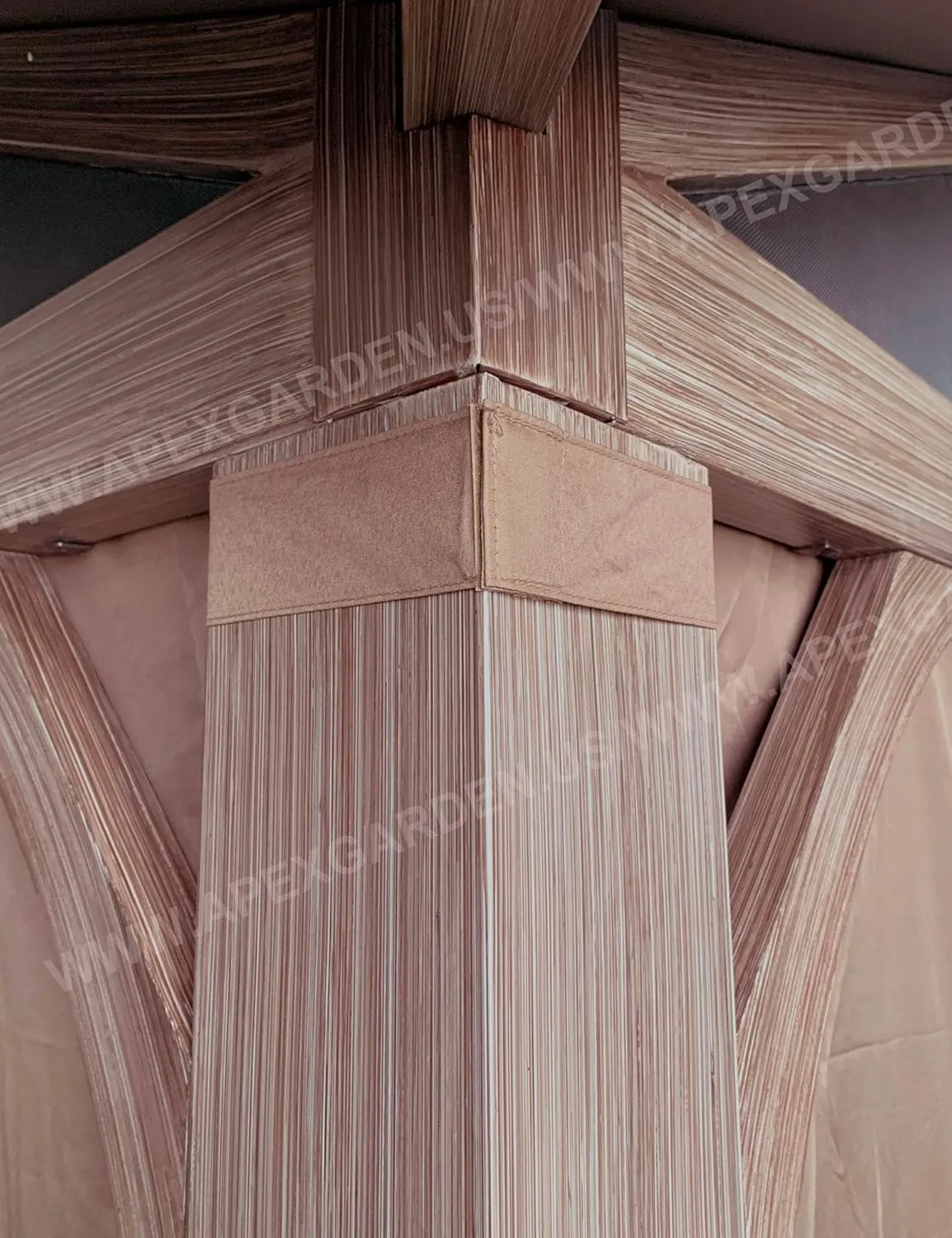 Four-Side Curtain Set for Allen   roth Model #GF-18S112B Wood Looking Hand Paint Metal Square Semi- Gazebo (4-Side Curtain Only, Brown)