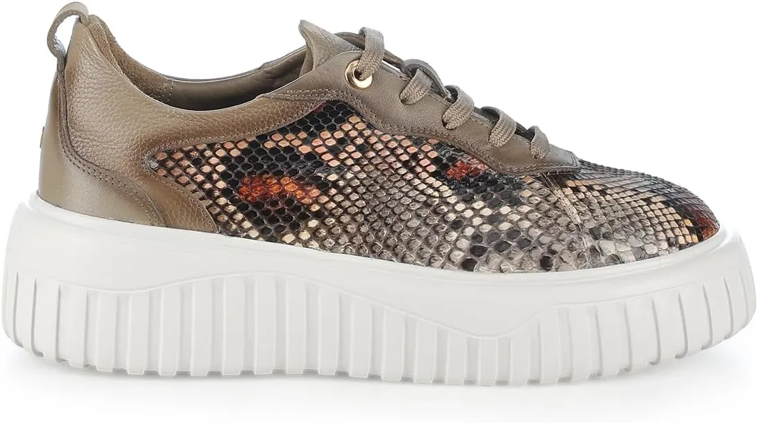 FRANCO CUADRA Womens Python Leather Platform Sneaker