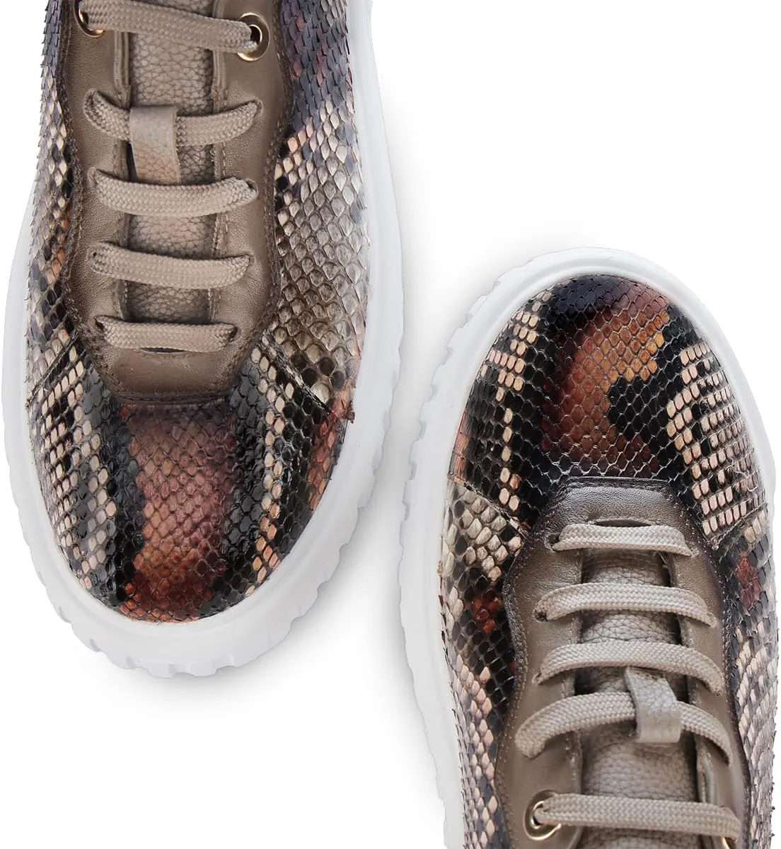FRANCO CUADRA Womens Python Leather Platform Sneaker