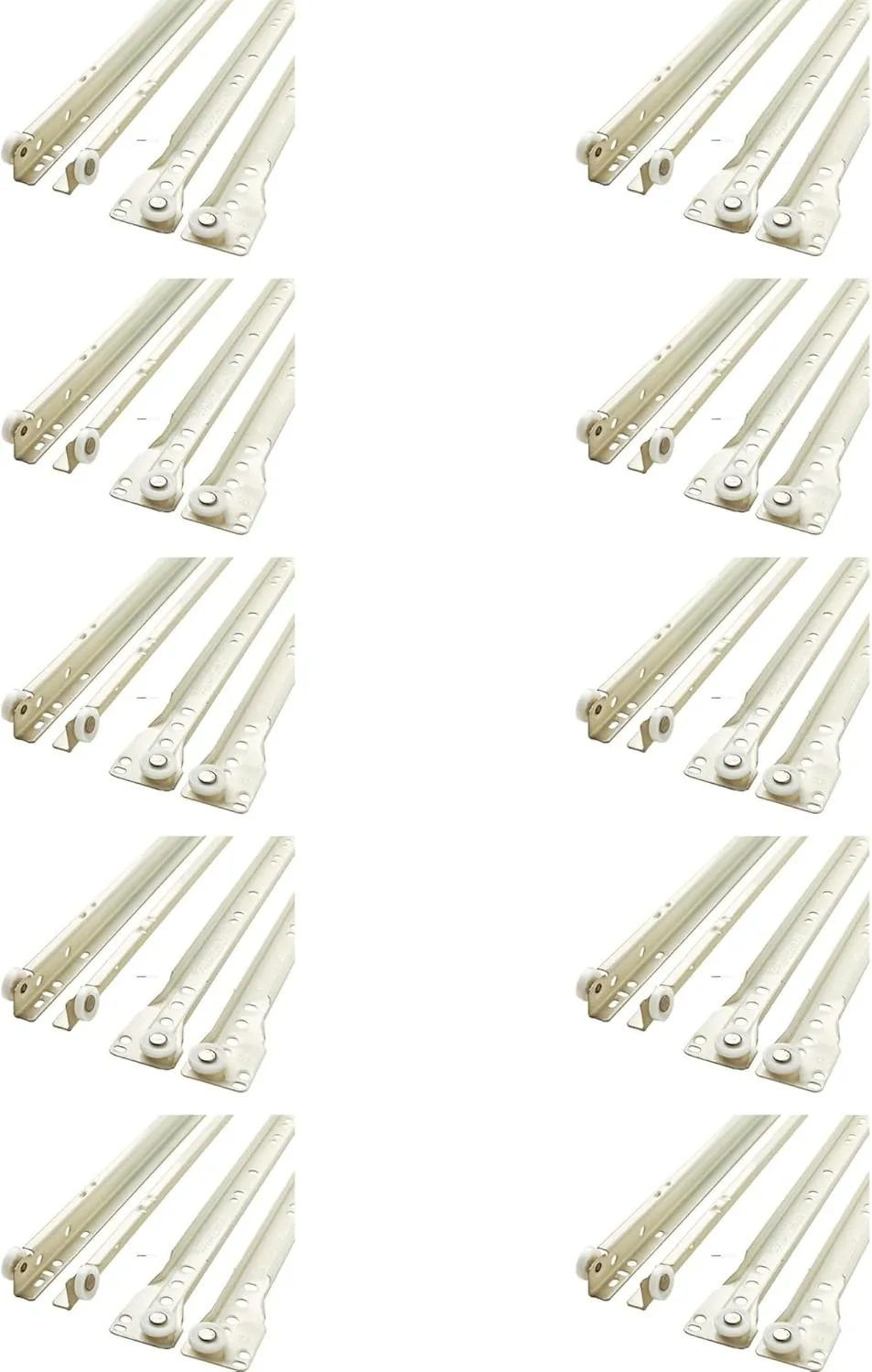 Franklin Brass (10-Pack) Self-Closing 16' Drawer Slides Bottom Mount, 5-Pairs (10-Pieces) Cabinet, 50lb Capacity White Kitchen Hardware D68816K-W-B