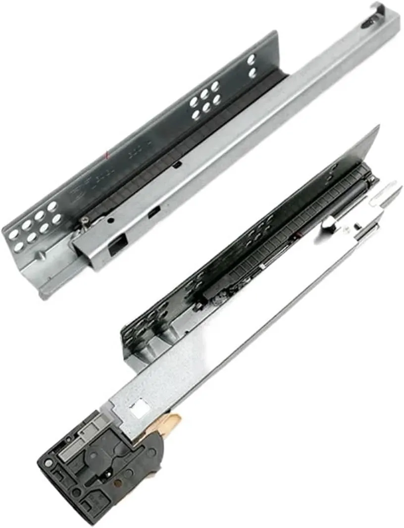 Full Extension Ball Bearing Drawer Glide 1Pair/ Lot Rebound Press to Release Push Open Under Mount Drawer Slide Rail Runner(10inches 250MM)