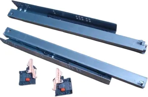 Full Extension Ball Bearing Drawer Glide 20" (500mm) Rebound Press to Release Push Open Concealed Undermount Fully Extended Drawer Slide Rail Runner 25kg