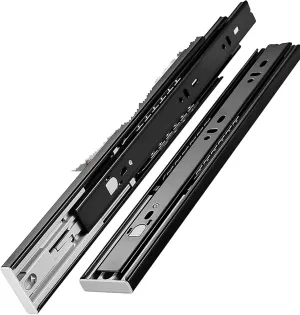 Full Extension Ball Bearing Drawer Glide 45mm Push-Open Drawer Slides Mute Track Mute Rebound Three-Section Rail Hardware Accessories(16 inch (40cm))