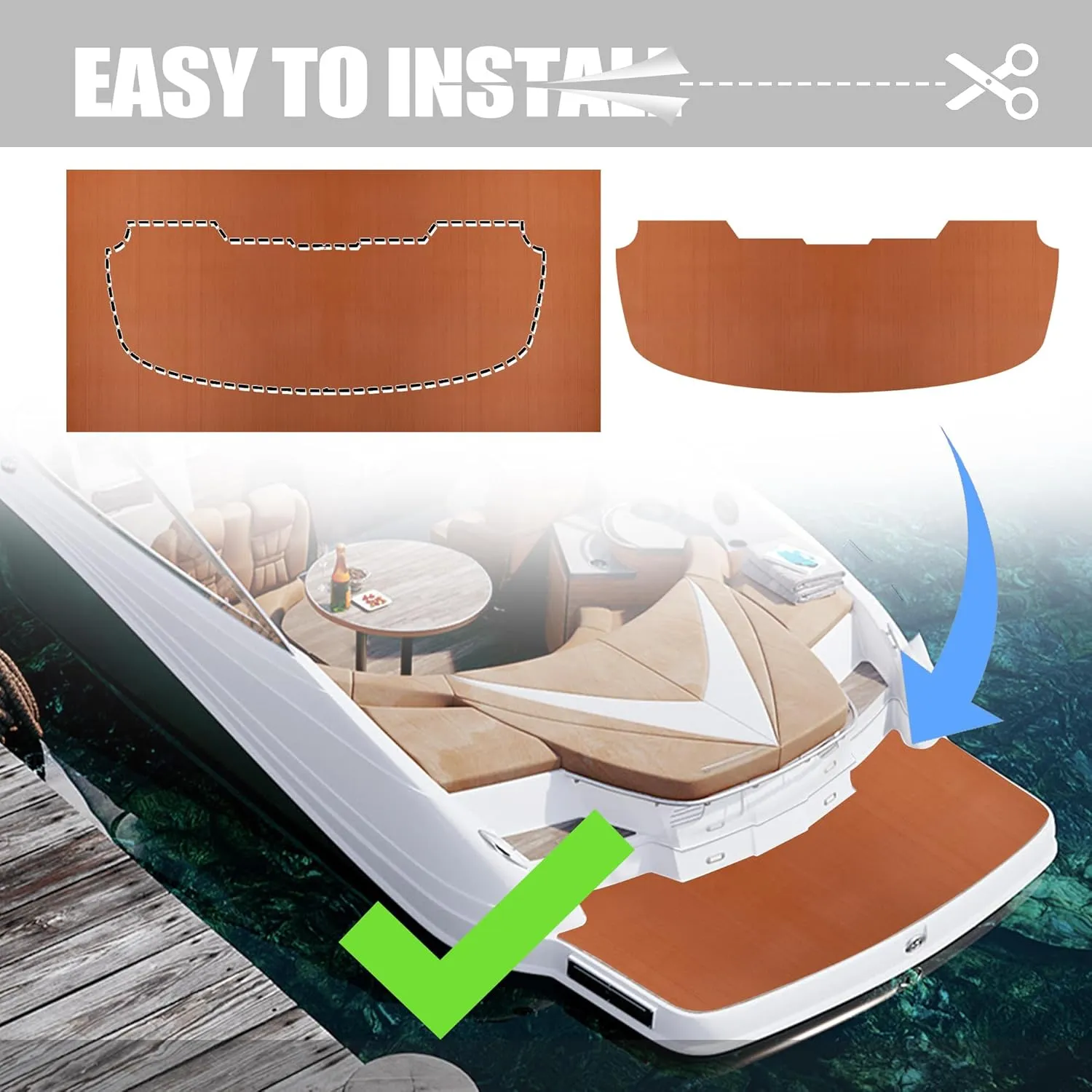 Fullfire Boat Flooring Eva Foam Decking Sheet, Camo Marine Boat Flooring for Pontoon Motorboat RV Yacht Kayak 94"x47"/23.5"/16"