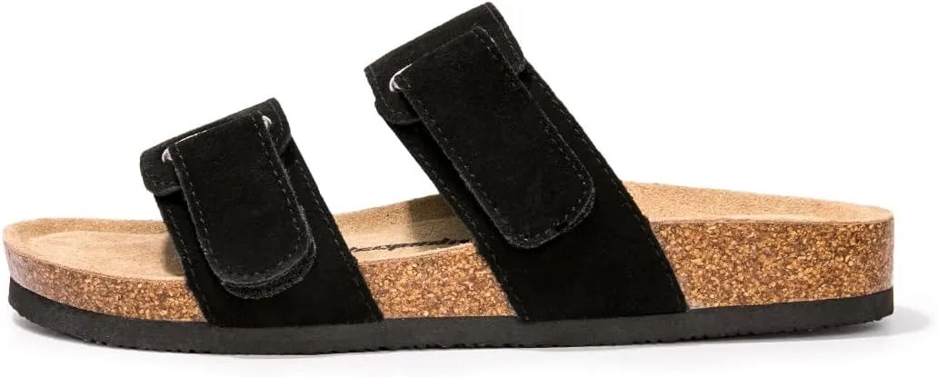 FUNKYMONKEY Unisex Slide Sandals Adjustable Double Buckle with Soft Footbed Comfort Slides for Women and Men