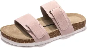 FUNKYMONKEY Unisex Slide Sandals Adjustable Double Buckle with Soft Footbed Comfort Slides for Women and Men