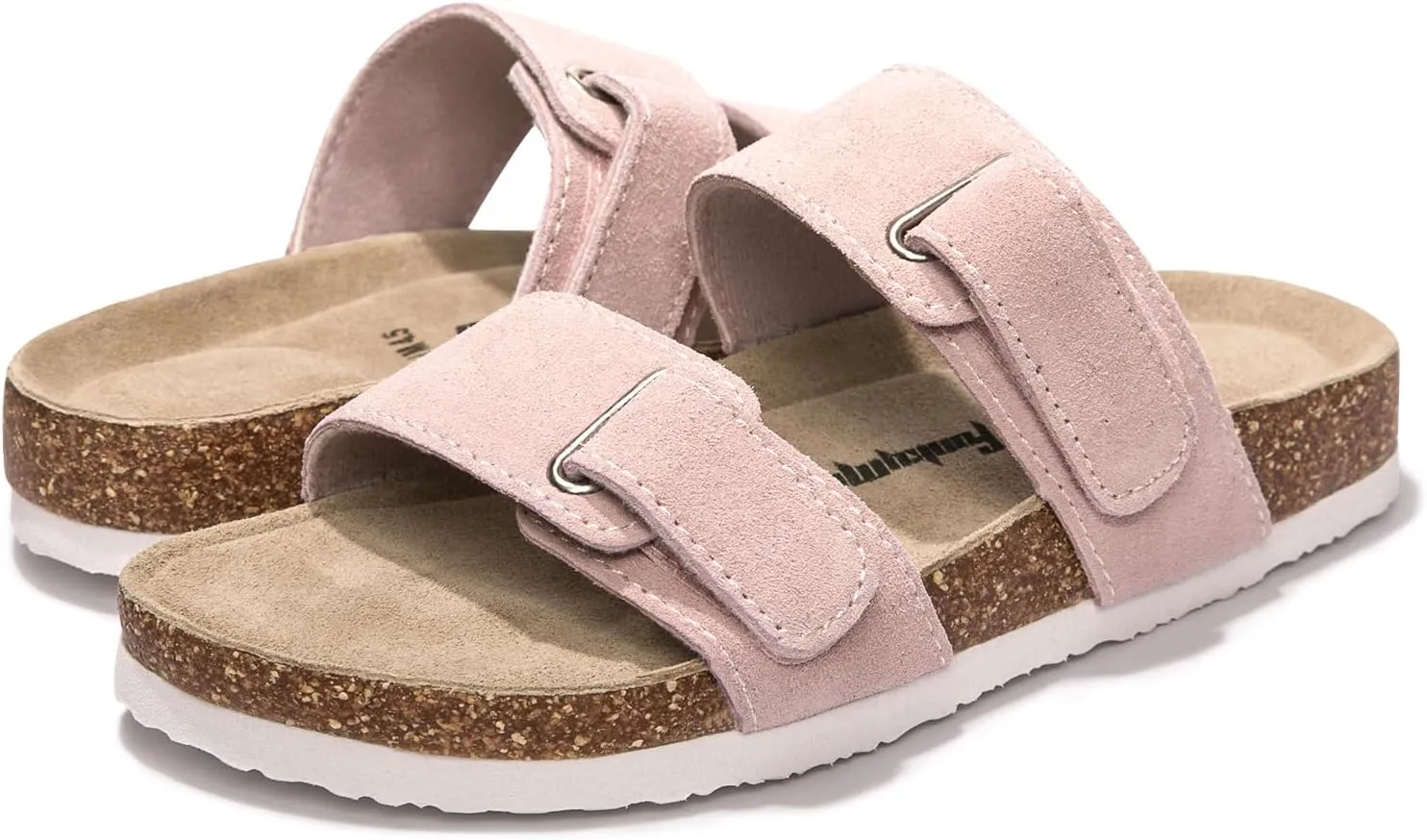FUNKYMONKEY Unisex Slide Sandals Adjustable Double Buckle with Soft Footbed Comfort Slides for Women and Men