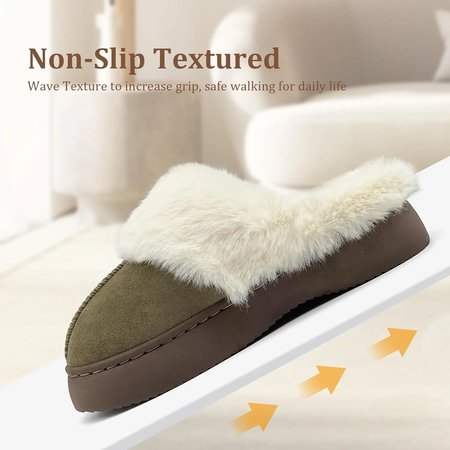 Fuzzy House Slippers for Kids Girls boys Soft Plush Platform House Shoes Memory Foam Warmth Slip-on Slippers Indoor Outdoor Big Kid