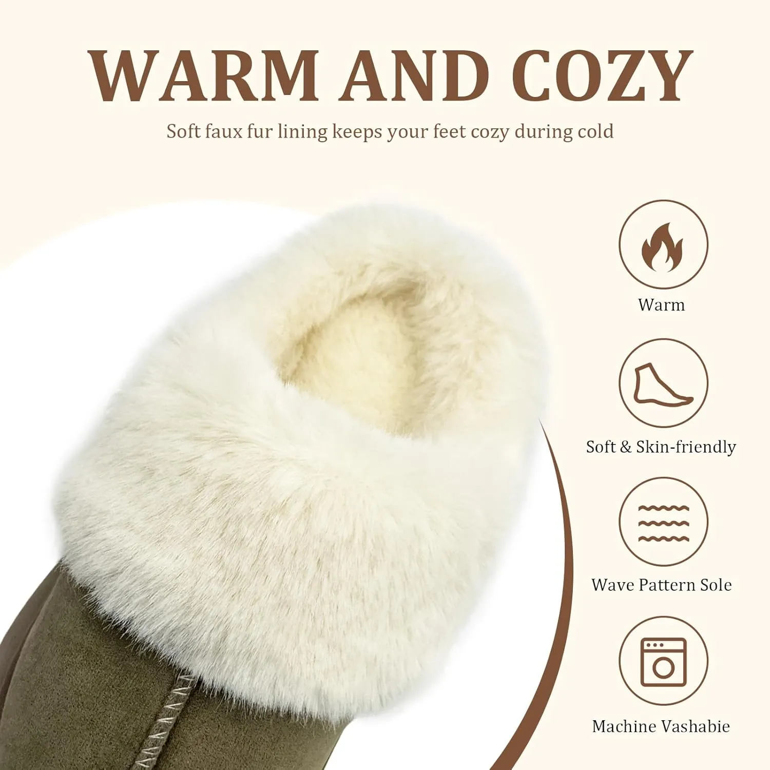 Fuzzy House Slippers for Kids Girls boys Soft Plush Platform House Shoes Memory Foam Warmth Slip-on Slippers Indoor Outdoor Big Kid