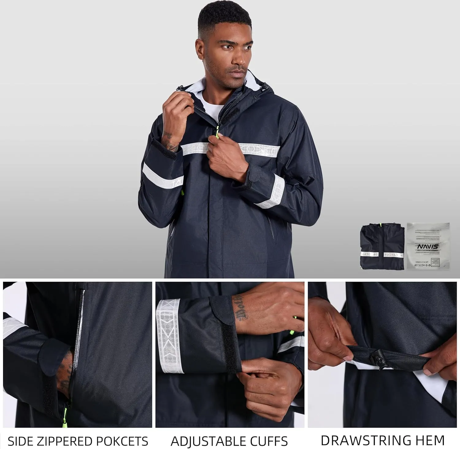 FWG Men's Pro Fishing Rain Suit: Waterproof, Reflective Jacket and Pants Set - Durable Outdoor Gear