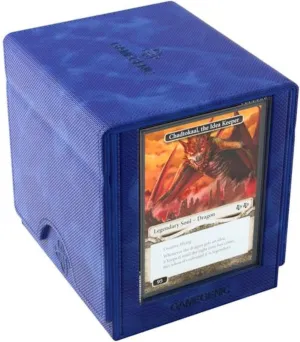 Gamegenic Sidekick Pro 100  XL Convertible - Premium Deck Box with Secure Card Storage, UV Protected Slide Card Case, Display Top Card, Extra Token Drawer, Magnetic Closure, Blue Color, Made