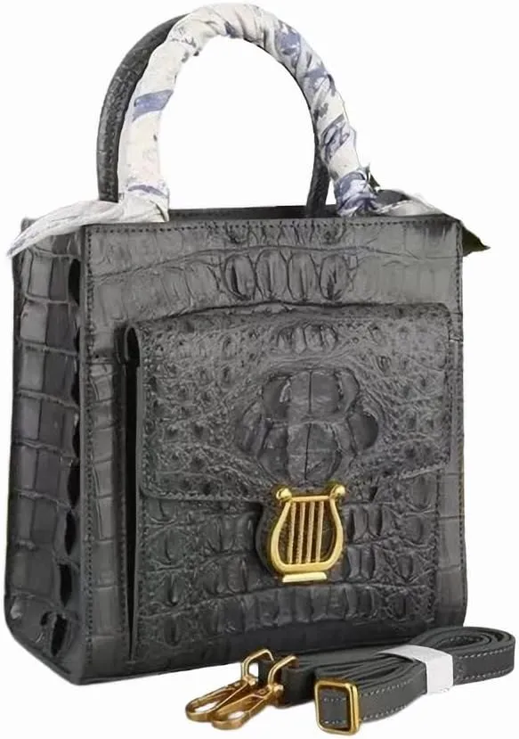 Genuine Alligator Skin Women Small Totes Bag Cross Shoulder Bag Authentic Real Crocodile Leather Lady Mini Purse Handbag