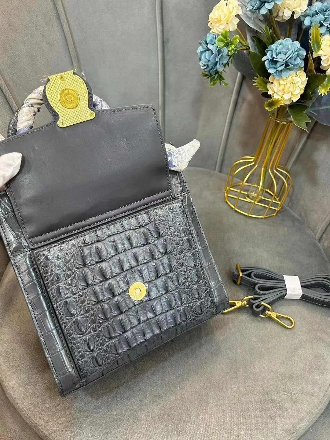Genuine Alligator Skin Women Small Totes Bag Cross Shoulder Bag Authentic Real Crocodile Leather Lady Mini Purse Handbag