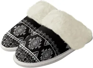 Geometic Aztec Print Comfy Slippers for Women Indoor and Outdoor,Slip on House Slippers,Warm and Cozy
