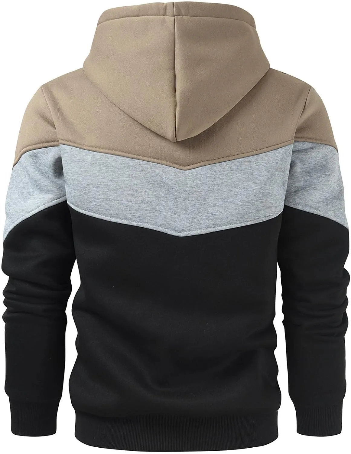Gesean Men's Novelty Color Block Pullover Fleece Hoodie Long Sleeve Casual Sweatshirt with Pocket
