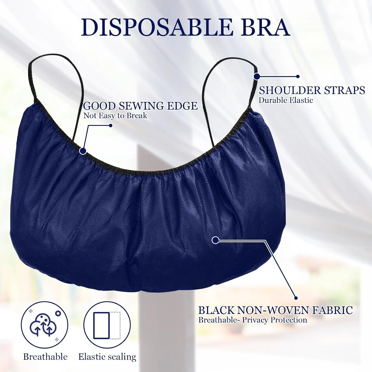 Geyoga 100 Pcs Disposable Nonwoven Bras Women Disposable Spa Top Garment Underwear Individually Pack Brassieres