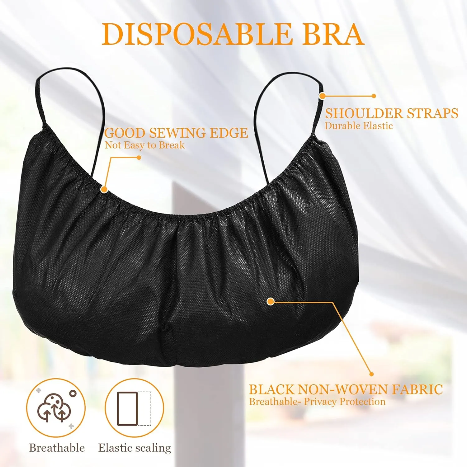 Geyoga 100 Pcs Disposable Nonwoven Bras Women Disposable Spa Top Garment Underwear Individually Pack Brassieres