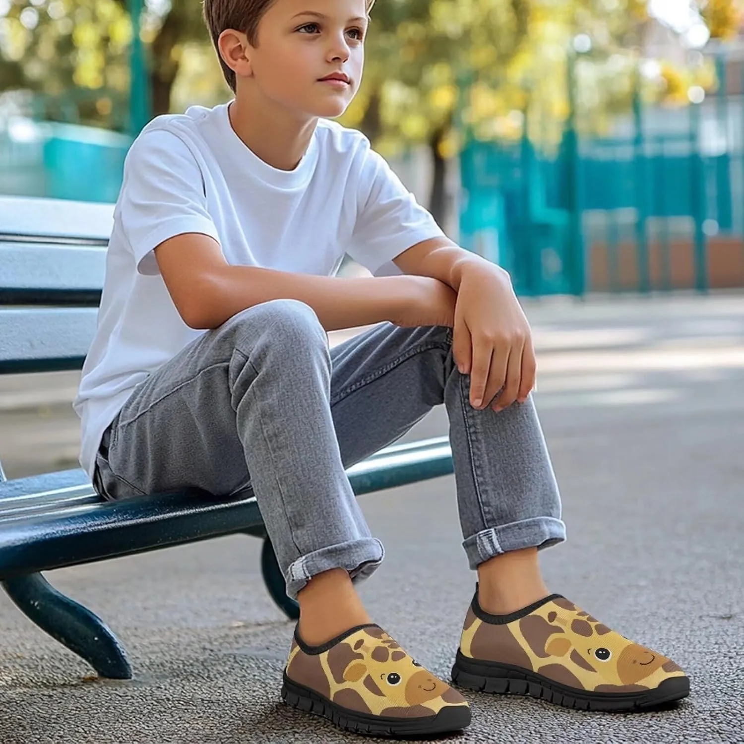Girls Boys Sports Shoes,Kids Toddlers Easy-to-Put-On Low-Top Sneakers Lightweight Non-Slip Elastic Tennis Shoes