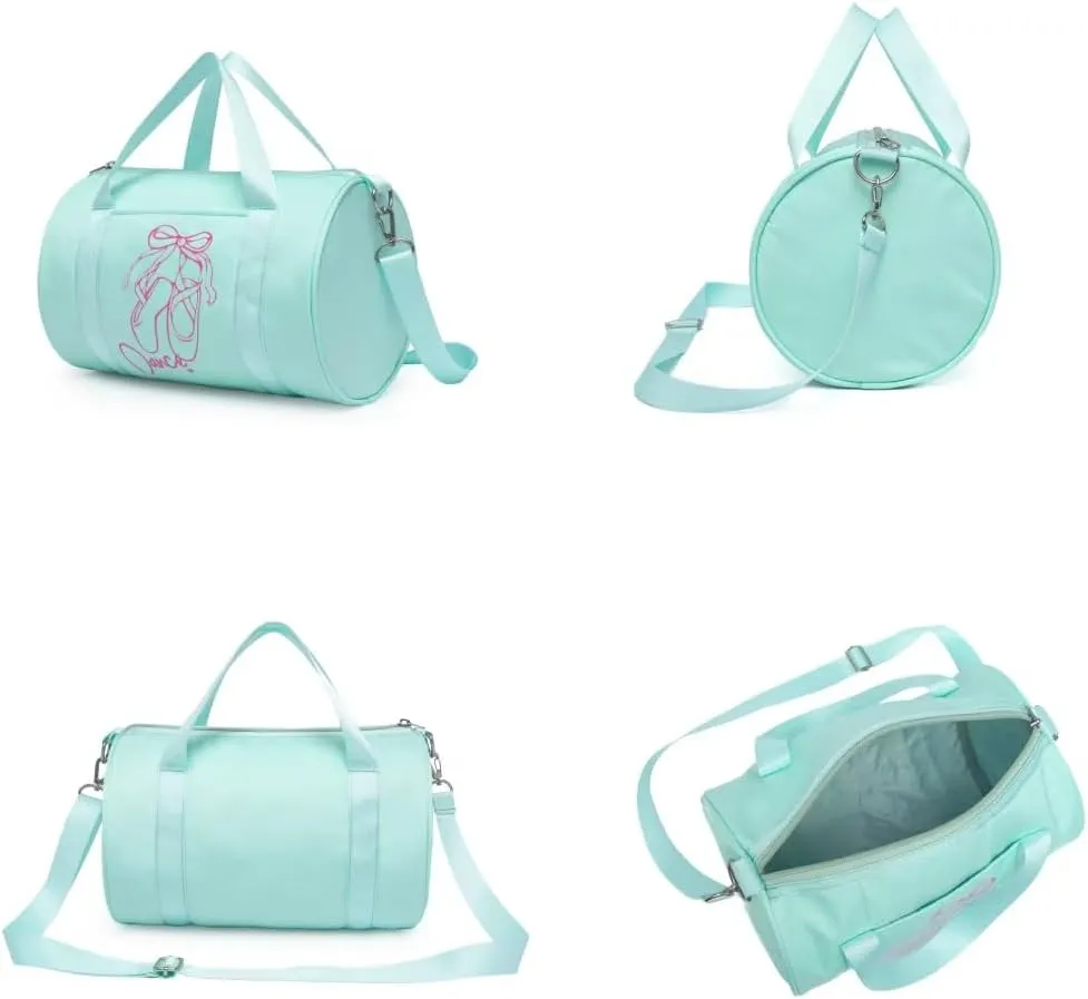 Girls Dance Tutu Bag,Kids Ballet Duffle Bag, age 2-8 (Patina Green)
