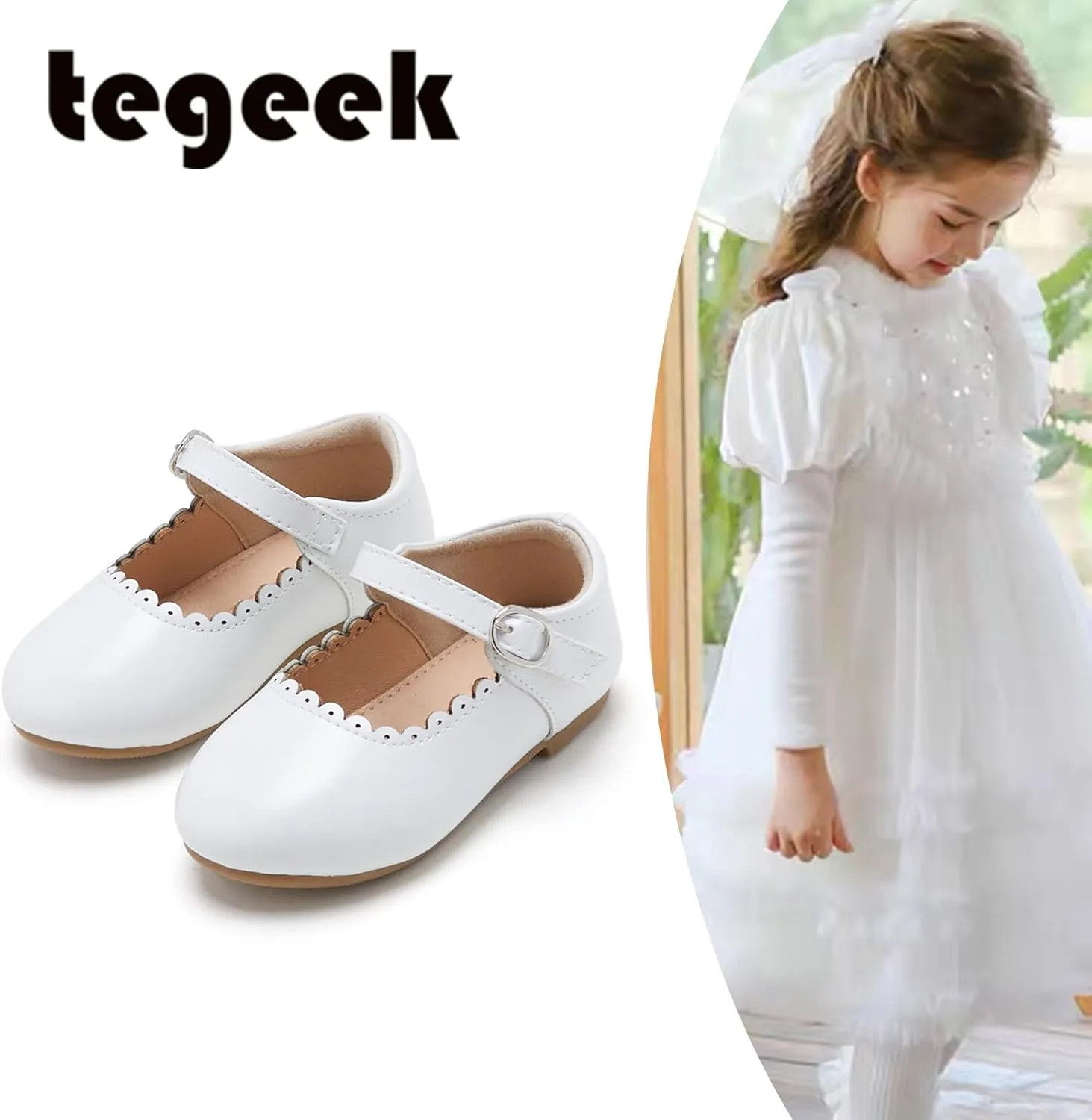Girls Dress Shoes Ballet Mary Jane Flat Toddler Kid Bow Party Shoes