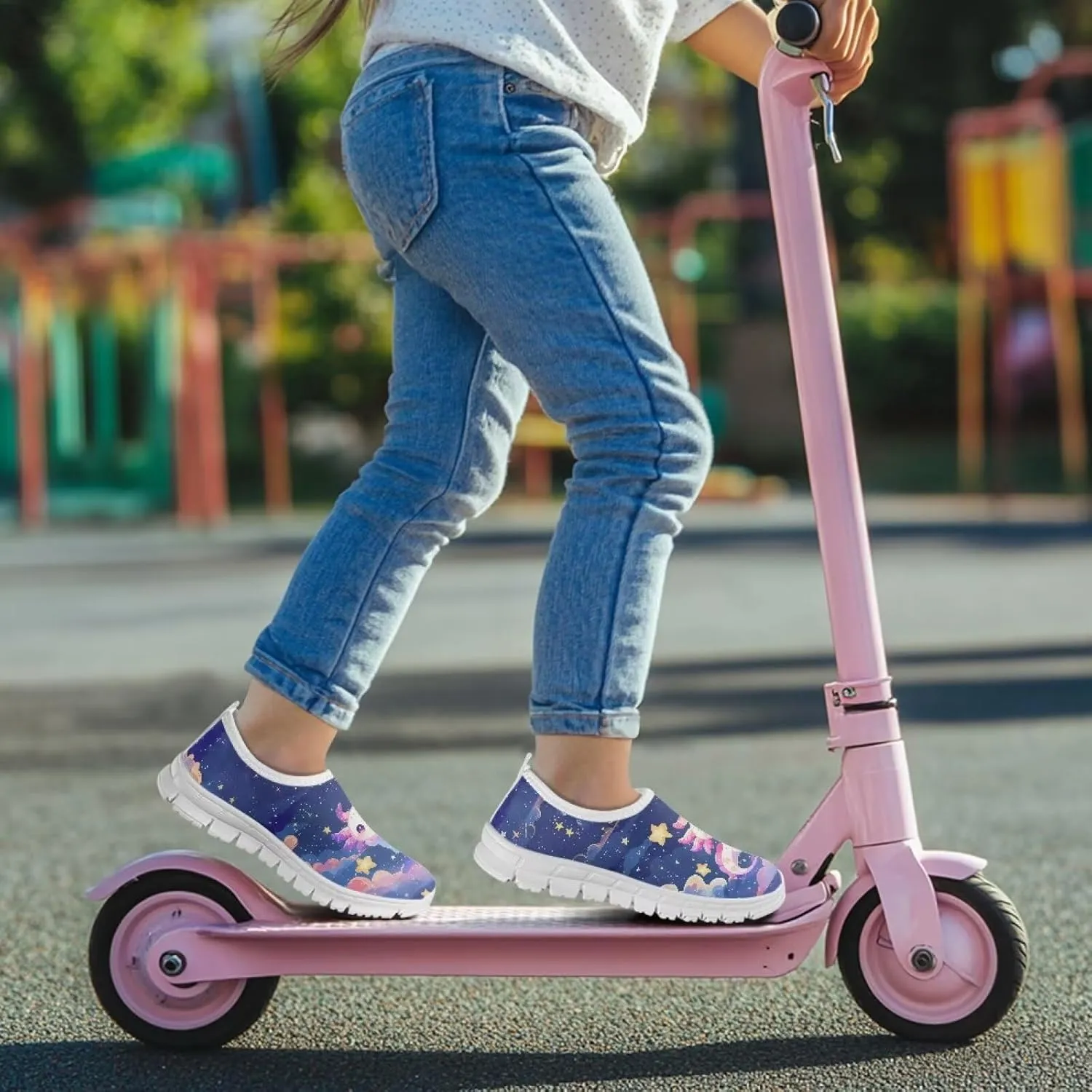 Girls Kids Slip On Sneakers Big Kids Casual Gym Tennis Shoes Soft Sole