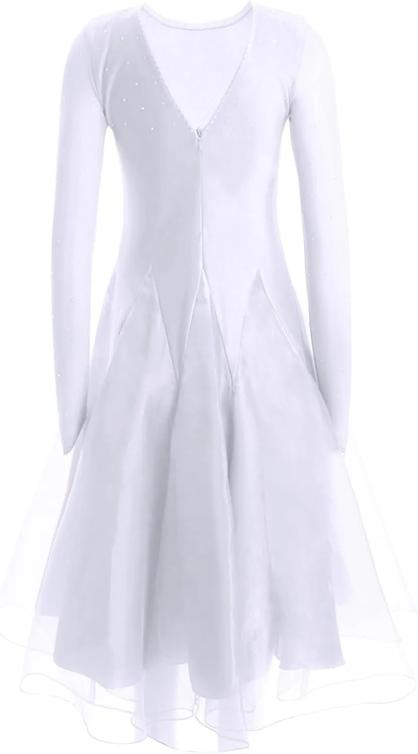 Girls Latin Jazz Ballet Dance Leotard Dress Ballroom Samba Rumba Dance Costume Lyrical Dancewear