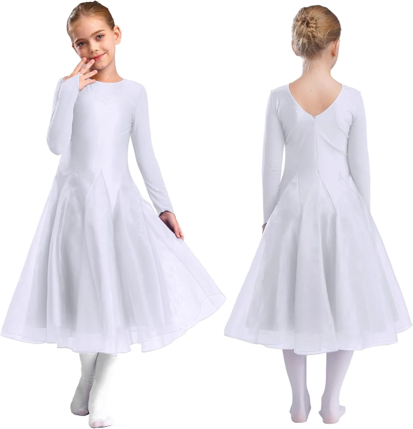 Girls Latin Jazz Ballet Dance Leotard Dress Ballroom Samba Rumba Dance Costume Lyrical Dancewear