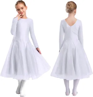 Girls Latin Jazz Ballet Dance Leotard Dress Ballroom Samba Rumba Dance Costume Lyrical Dancewear