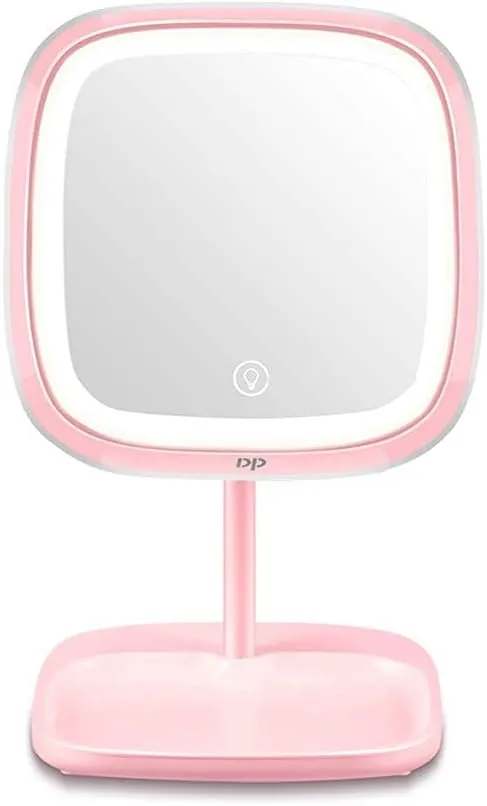Girls Makeup Mirror Desktop with Light Vibrating Intelligent Fill Light Charging Mirror Net Red Dressing