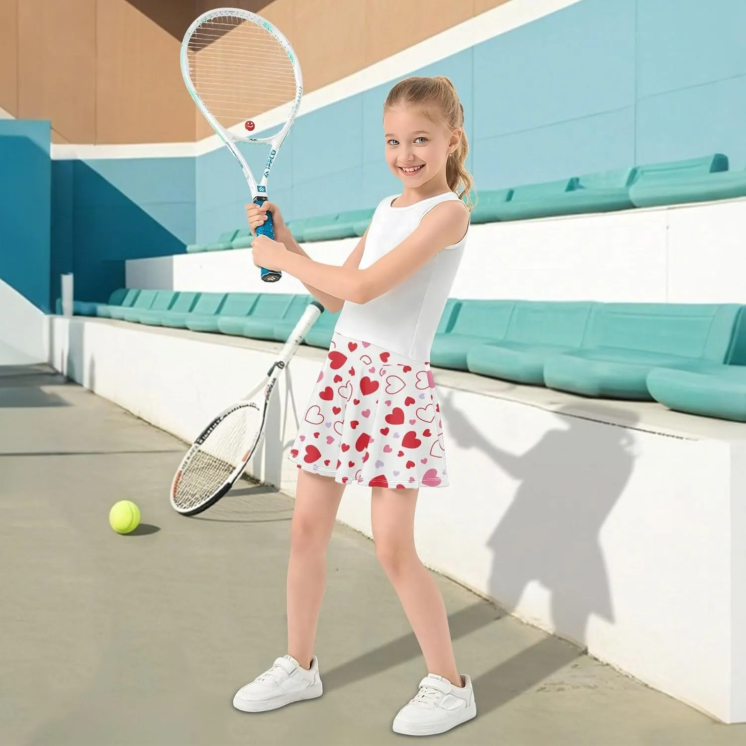 Girls Skorts Active Athletic Skirts with Inner Built-in Shorts for Golf Tennis 3-12T Bright Light Yellow Lemon