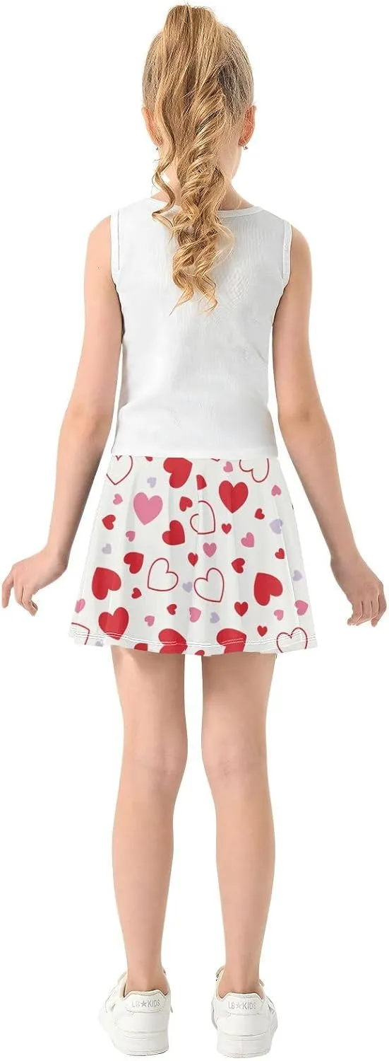 Girls Skorts Active Athletic Skirts with Inner Built-in Shorts for Golf Tennis 3-12T Bright Light Yellow Lemon