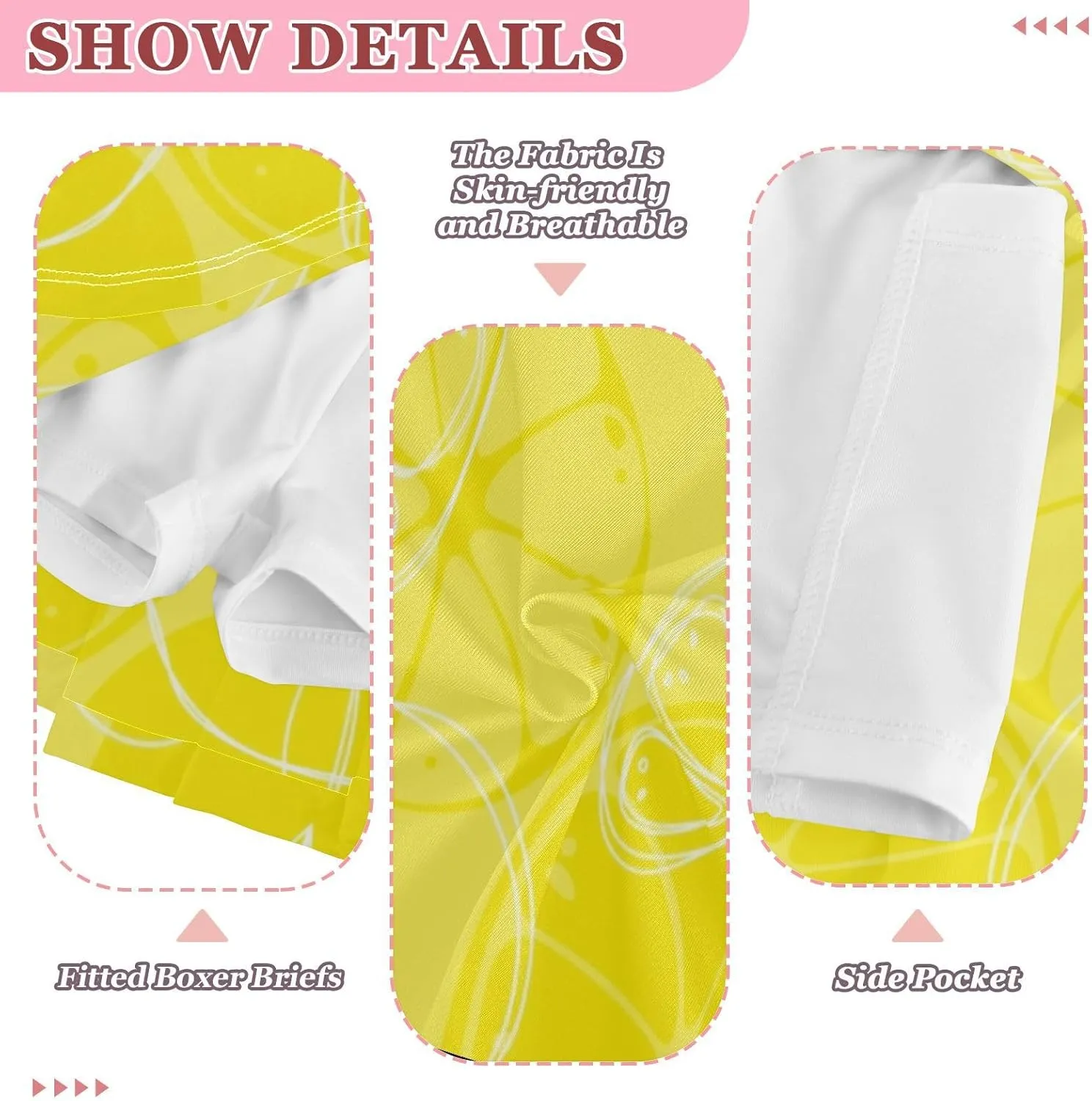 Girls Skorts Active Athletic Skirts with Inner Built-in Shorts for Golf Tennis 3-12T Bright Light Yellow Lemon