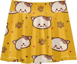 Girls Skorts Active Athletic Skirts with Inner Built-in Shorts for Golf Tennis 3-12T Bright Light Yellow Lemon