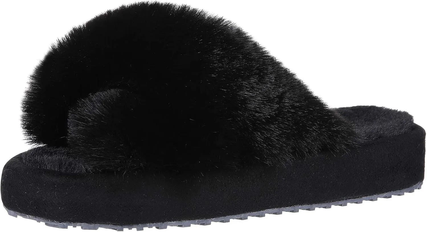 Girl's Soft Plush Lightweight House Slippers Non Slip Cross Band Slip on Open Toe Cozy Indoor Outdoor Slippers
