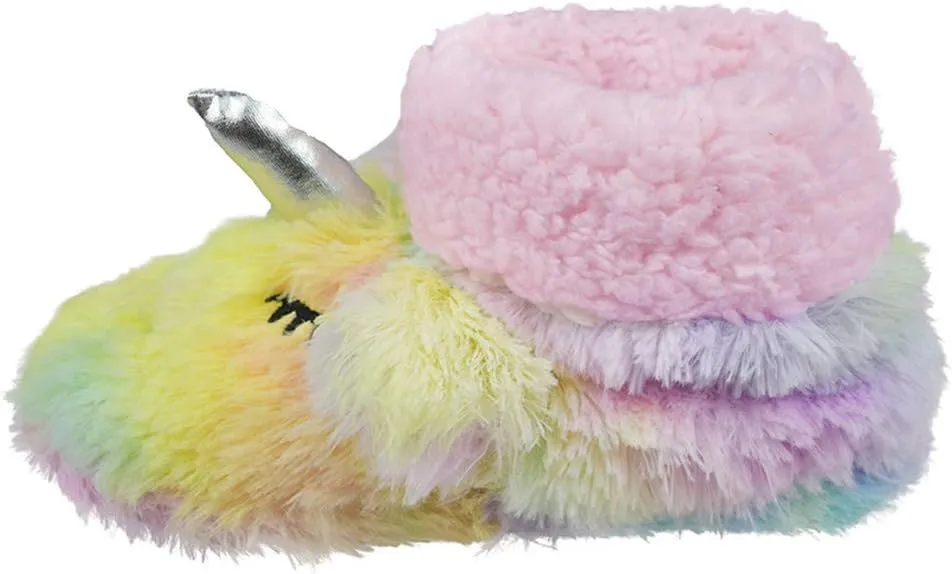 Girls/Kids Cute Unicorn Slippers with Warm Plush Fleece Indoor Outdoor Slip-on Booties