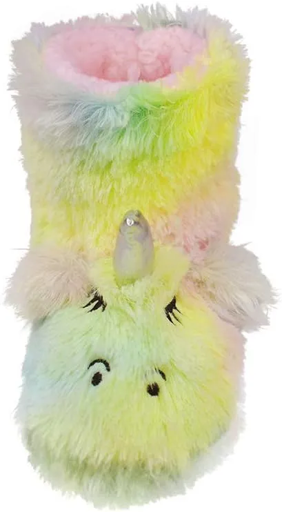 Girls/Kids Cute Unicorn Slippers with Warm Plush Fleece Indoor Outdoor Slip-on Booties
