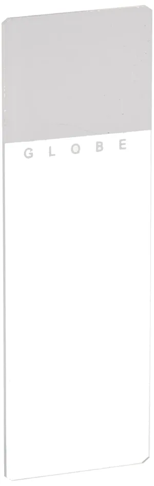 Globe Scientific Microscope Slides, 1324W, White Frosted, Soda Lime Glass, Ground Edges, Safety Corners, 25mm x 75mm, Pre-Cleaned, 72/Box, 1440/CS