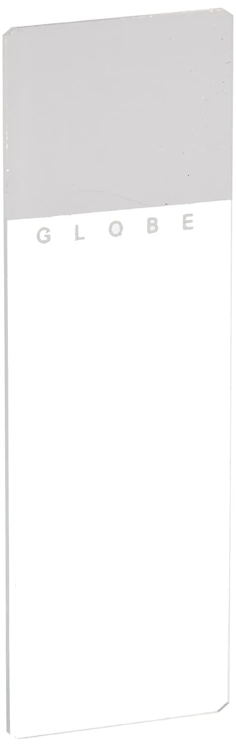 Globe Scientific Microscope Slides, 1324W, White Frosted, Soda Lime Glass, Ground Edges, Safety Corners, 25mm x 75mm, Pre-Cleaned, 72/Box, 1440/CS