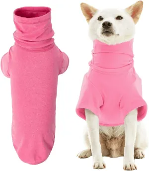 Gooby Turtle Neck Microfiber Stretch Fleece - Hot Pink, Small - Warm and Light Extra Layer for Small Dog and Medium Dog