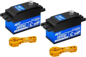 GOUPRC 20kg Low Profile Servo High Torque Metal Gear Digital Servo with 25T Metal Arm for 1/8 1/10 1/12 R/C Model DIY Car Robot (2PCS)