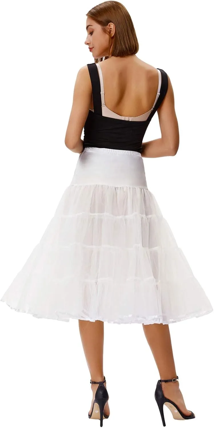 GRACE KARIN Women's 50s Vintage Petticoat Crinoline Tutu Underskirts Tea Length 30 inch Long