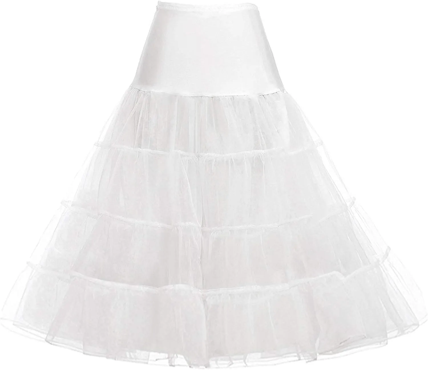 GRACE KARIN Women's 50s Vintage Petticoat Crinoline Tutu Underskirts Tea Length 30 inch Long