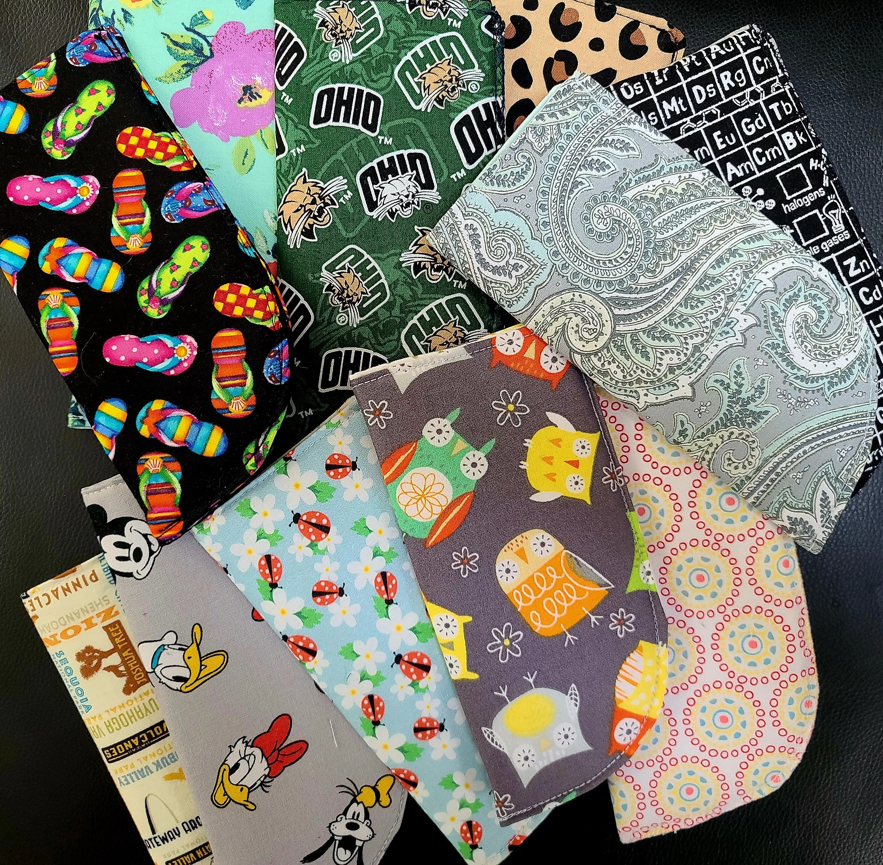 Green floral soft eyeglass soft case, sunglasses case, readers case